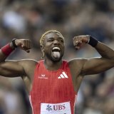 Noah Lyles est l'un des hommes à battre sur 100 m à Tokyo KEYSTONE/AP/Til Buergy